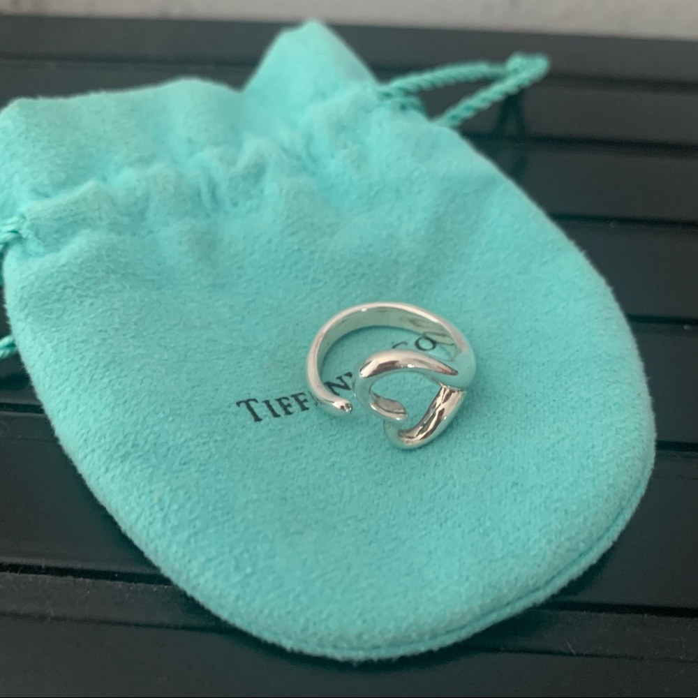 AUTHENTIC Tiffany & Co. Sterling Silver Open Heart Ring